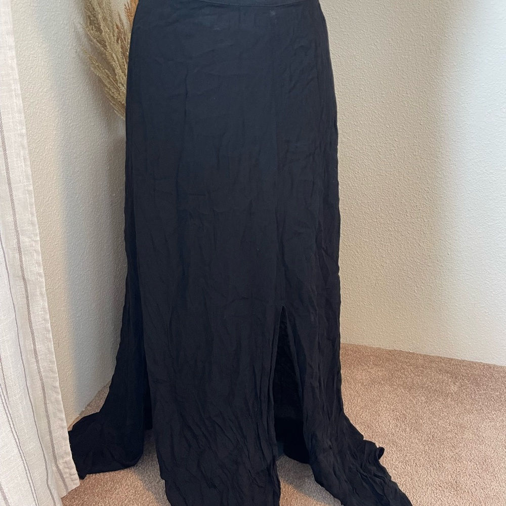 Lucy Love Black Maxi Skirt with Slit Size Large